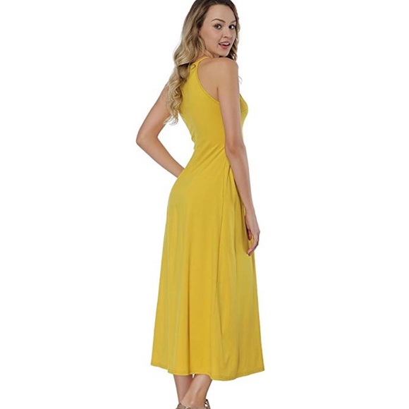 Boutique Dresses & Skirts - Natural Beauty Golden Yellow Maxi Dress w Pockets